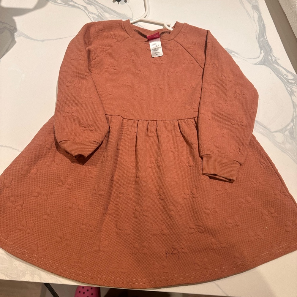 Disney Minnie Mouse bow embroidered sweater dress  Kids Dress